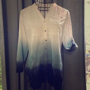 Tie-Dye Shirt with Rhinestone Embellishments